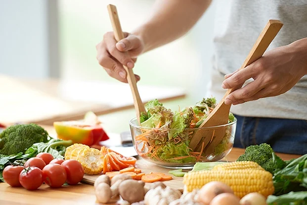 Makrobild av texturer i råa ingredienser
